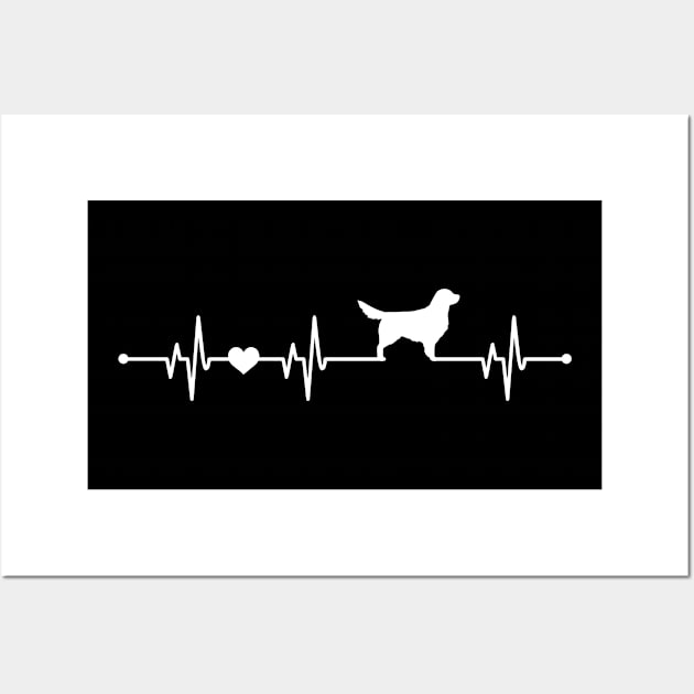 Golden Retriever Heartbeat - Cool Funny Dog Lover Gift Wall Art by clickbong12